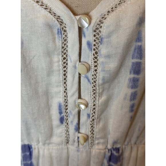 Rails Dress Women Medium Blue White Cloud Tie Dye Linen Blend Delilah Midi - Picture 8 of 13